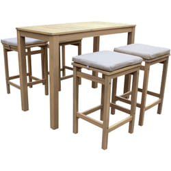 Happy Garden - Mange debout aruba en acacia 4 places - coussins sable