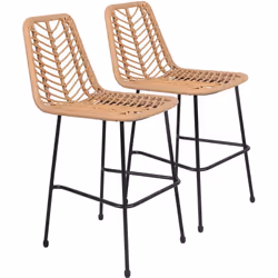 Description générale Découvrez les tabourets de bar en rotin synthétique OKA, par lot de 2, qui apportent une touche d'élégan ...