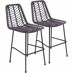 Description : Découvrez les tabourets de bar en rotin synthétique OKA, par lot de 2, pour une élégance discrète dans votre es ...