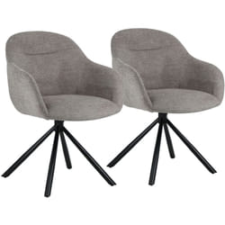 Lot de 2 chaises en tissu gris saffi - Happy Garden