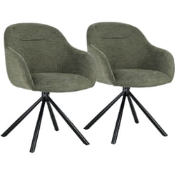 Lot de 2 chaises en tissu vert saffi - Happy Garden