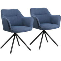HAPPY GARDEN - Lot de 2 chaises en tissu bleu DANNA