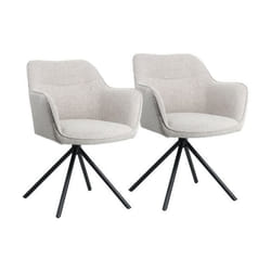 Chaises - HAPPY GARDEN - DANNA - Tissu gris - Lot de 2 - Confort optimal
