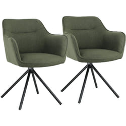 Lot de 2 chaises en tissu vert danna - Happy Garden