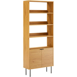 Happy Garden - Bibliothèque en bois 4 étagères et 2 portes stinna