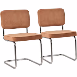 Description : Les chaises MARIA, revêtues d'un velours côtelé, incarnent une esthétique vintage pour votre espace de vie. Leu ...