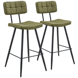 Lot de 2 tabourets de bar en simili vert FERNAND