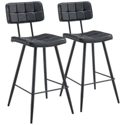 Lot de 2 tabourets de bar en simili noir FERNAND