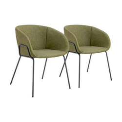 Lot de 2 chaises en simili vert ANDRÉ