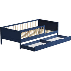 Lit pour enfant 190x90cm bleu foncé avec tiroirs adam - Happy Garden