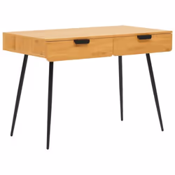 Bureau - LOUIS - Scandinave - 2 tiroirs - Bois - Compact et fonctionnel