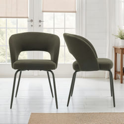 Happy Garden - Lot De 2 Chaises En Tissu Boucle Vert Flavia