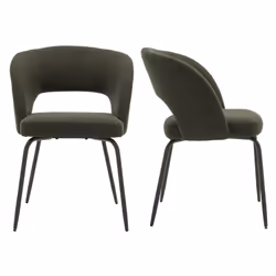 Happy Garden - Lot De 2 Chaises En Tissu Boucle Vert Flavia - Vue supplémentaire 2