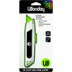 Wonday BCU300082 couteau à lame rétractable Noir, Gris Couteau à lame fixe