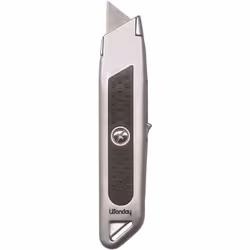 Cutter de sécurité métal bi-matière - Auto-rétractable - Lame trapèze - SAFETOOL