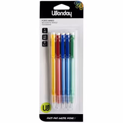 Wonday FEC070062, Multicolore, Plastique, Noir, HB, 0,7 mm, Rond