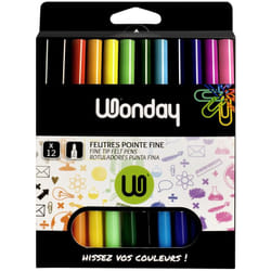 Wonday FCG110092 marqueur 12 pièce(s) Pointe fine Multicolore