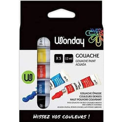 Wonday Boîte de 5 tubes de gouache 12 ml