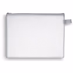Wonday FCM100361, Envelope folder, PVC, Gris, Transparent, Paysage, Fermeture éclair, 220 mm