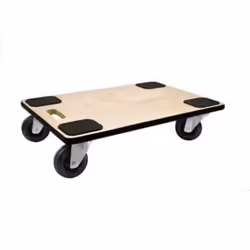 Wonday MCH100041, Bois, Polypropylène, Chariot plat, Noir, Naturel, 300 kg, 4 roue(s), 10 cm