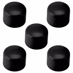 Embout de tube rond - Non spécifié - 6mm - PVC - Noir RAL 9005 - Lot de 5