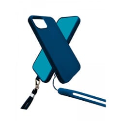 Jaym Coque Silicone + Tour de Cou - Samsung Galaxy A54 5G - Bleu