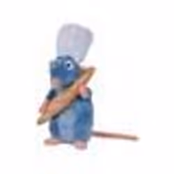 Peluche Disney 33 Cm : Rat Remy Chef De Cuisine Avec Baguette De Pain - Peluche Licence Ratatouille