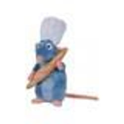 Peluche Disney 33 Cm : Rat Remy Chef De Cuisine Avec Baguette De Pain - Peluche Licence Ratatouille