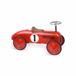 Porteur Vilac Voiture de course retro en metal rouge - Jouet Enfant