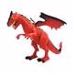 Grand Dinosaure Dragon Rouge Qui Marche Et Rugit - Dragon Articule Avec Son - Dragon Avec Ailes
