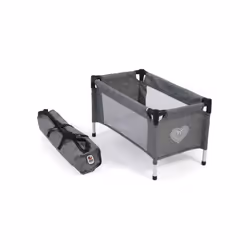 Lit parapluie / Lit de voyage pour poupon et poupee - 54x31x32 cm - Coloris Gris Jean