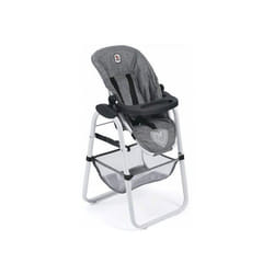 Chaise haute inclinable pour poupee - Tissu Jean Coeur - Accessoire repas poupon