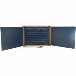 Tableau mural 3 volets en bois double face + brosse + craies + feutre - 156x43cm / 56x43cm - Ecole - Jeujura - Enfant
