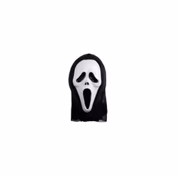 MASQUE NOIR ET BLANC EN PLASTIQUE TUEUR EN SERIE - FANTOME SCREAM - HALLOWEEN HORREUR