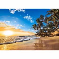 Puzzle Adulte : Lever du soleil Paysage Tropical - 1500 Pieces - Clementoni Collection Plage - Mer