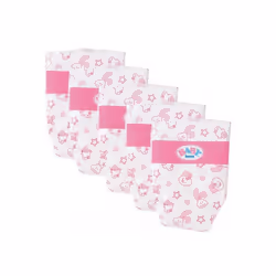 Pack de 5 Couches Baby Born pour Poupon 43cm - Accessoire Poupee Zapf - Nouveau Modele