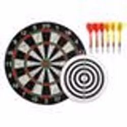 Grande Cible flechettes double face 42 cm + 6 flechettes pointe metal - Jeu reversible 2 en 1 - Dart Board