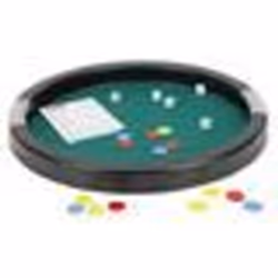 Grande Piste de Des 45 cm + bloc de Yam + 5 des + 21 jetons plastique - Piste Geante ronde Multi Jeux - Plateau