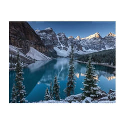 Puzzle Adulte 2000 Pieces : Montagne Et Lac : Vallée Des Dix Lac - Collection Paysage Canada - Hivers Neige