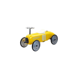 Porteur bebe Racer - Voiture de course retro vintage en metal - Coloris Jaune - Des 18 mois / 20 kg max - Garcon Fille