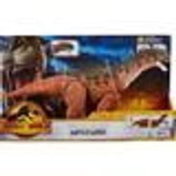 Dinosaure Brun Mega Action : Ampelosaurus 35 cm - Dino Dominion Articulé - Pour Jurassic World - Set Animaux