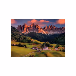 Puzzle Adulte vues des dolomites - Village Funes - Montagne - 1000 Pieces - Set puzzle paysage Italie + 1 Carte Tigre