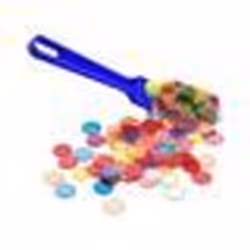 Kit loto Baton ramasse jetons magnetique bleu et 100 pions transparents aimantes - Accessoires Bingo 2 en 1 - Set jeu et cart ...
