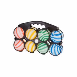Jeu 8 boules de petanque plastique colore multicolore 70 mm avec panier - Loisir Plein air Jardin - Set Jouet