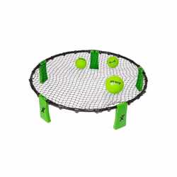 Jeu Smash Ball Ø 90 cm avec 3 balles pompe a main sac - Roundnet - Facile a installer - Sport volley plage -