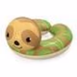 Bouee tete danimal Paresseux 50x46cm - Natation enfant 3/6 ans - Jeu piscine mer plage eau - Set Gonflable et carte animaux