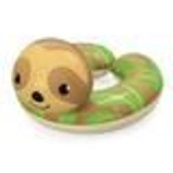 Bouee tete danimal Paresseux 50x46cm - Natation enfant 3/6 ans - Jeu piscine mer plage eau - Set Gonflable et carte animaux