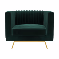 Fauteuil en velours vert foncé - Gatsby