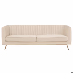 Canapé 3 places en velours beige - Gatsby