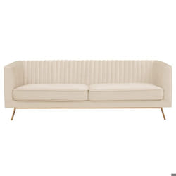 Canapé 3 places en velours beige - Gatsby
